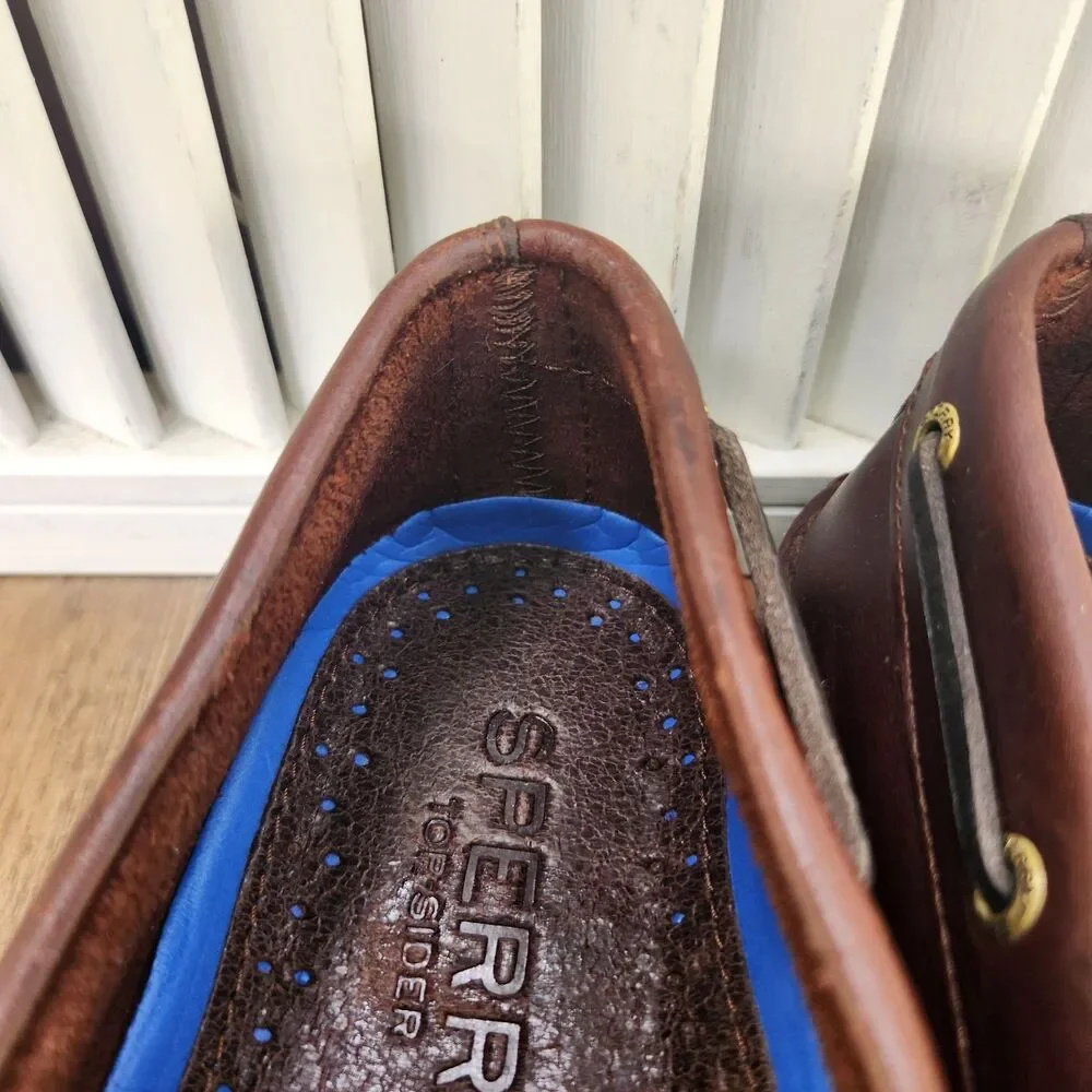 Sperry Authentic Original 2-Eye Boat Shoes Mens Sz 9.5 M Brown Amaretto Leather